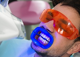 Man receiving Zoom! teeth whitening treatment
