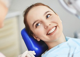 Smiling woman in dental chair