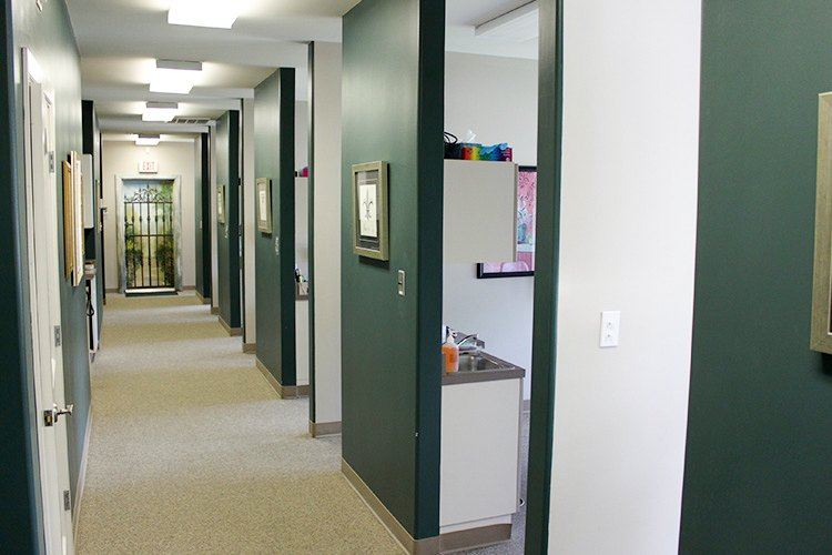 Hallway leading to treatment areas