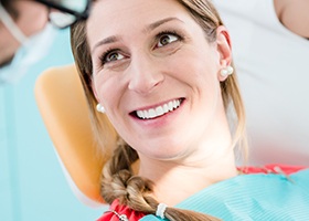 Woman smiling in dental chair